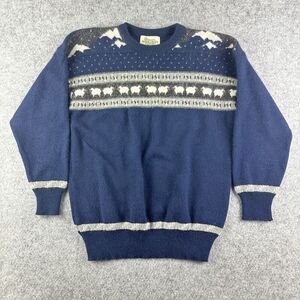 Woolcraft Sweater Mens S Lambswool Angora Blend Sheep Grandpa Fuzzy Soft Vintage